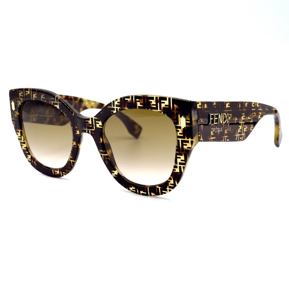 FENDI FF0435/S H7P PATERN HAVANA SUNGLASSES - Picture 2 of 8